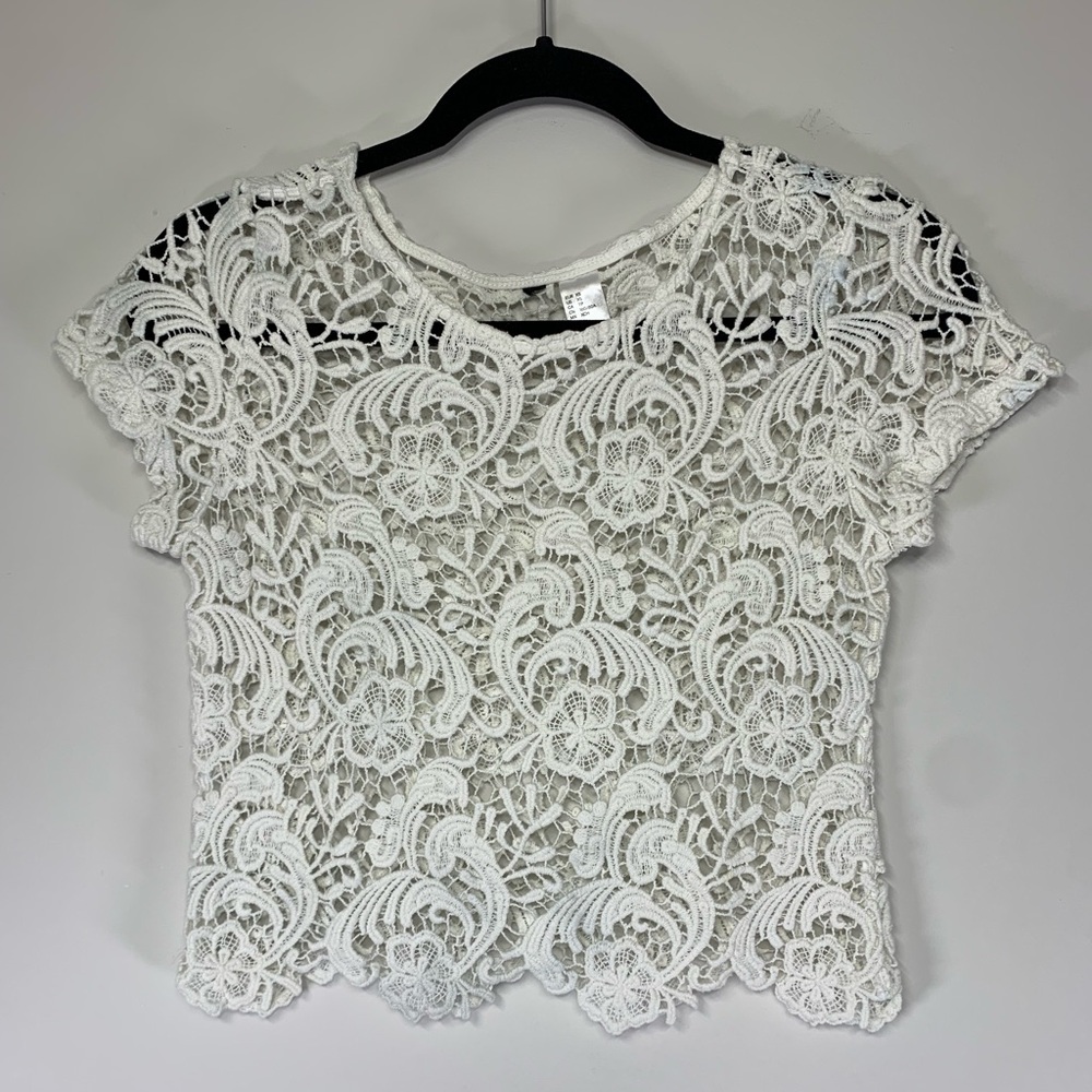 H&M Elegant Cream Lace Women's Top
